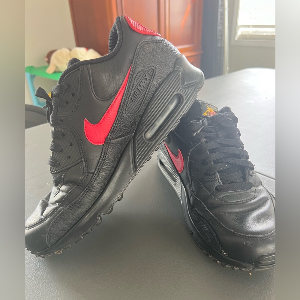 Nike Air Max 90 Russian Florals GS Next Nature Black Gym Red